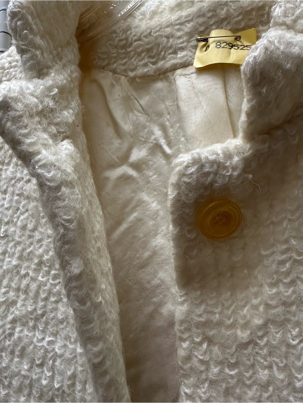 Cream Bouclé Textured Button Jacket - Picture 2 of 3